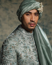Load image into Gallery viewer, Chateau Gray hand embroidered sherwani set
