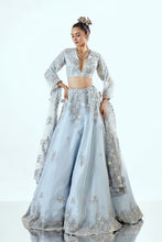 Load image into Gallery viewer, LILY FLOWER AQUA BLUE - LILY FLOWER ORGANZA LEHENGA SET
