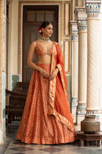 Load image into Gallery viewer, Rust lehenga set
