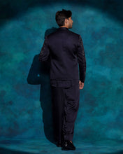 Load image into Gallery viewer, Midnight Blue floral embroidered set
