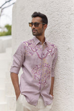 Load image into Gallery viewer, Lavender Floral Resham Embroidery Shirt
