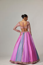Load image into Gallery viewer, MAUVE MULTICOLOR LINEAR LEHENGA WITH SWEETHEART FULL SLEEVE BLOUSE
