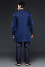 Load image into Gallery viewer, Navy Blue Sherwani Jacket Set
