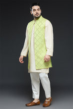 Load image into Gallery viewer, Ivory and Green Jacket Set
