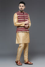 Load image into Gallery viewer, Wine and Beige Vest Set
