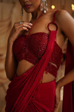 Load image into Gallery viewer, Cloe Drape Saree set
