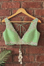 Load image into Gallery viewer, Green gota work lehenga set
