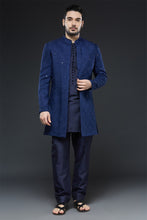 Load image into Gallery viewer, Navy Blue Sherwani Jacket Set
