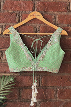 Load image into Gallery viewer, Green gota work lehenga set
