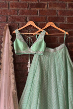Load image into Gallery viewer, Green gota work lehenga set
