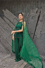 Load image into Gallery viewer, Green Net Embroidery, Sequins Round Neck Hand Tunic Sharara Set

