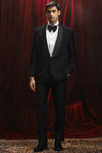 Load image into Gallery viewer, Black Cutdana Embroidered Hotfix Tuxedo
