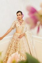 Load image into Gallery viewer, Anar ivory - Ivory Radiance Raw Silk Zardosi Bridal Lehenga Set
