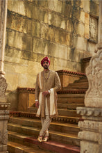 Load image into Gallery viewer, Gold Dupion Silk Sherwani Set

