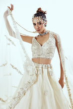 Load image into Gallery viewer, DAFFODIL IVORY IVORY - DAFFODIL IVORY ORGANZA LEHENGA SET
