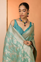 Load image into Gallery viewer, BLUE BANARASI SAREE
