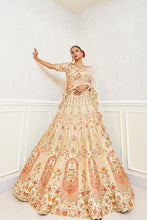 Load image into Gallery viewer, Meena - Ethereal Ivory Raw Silk Zardosi Bridal Lehenga Set
