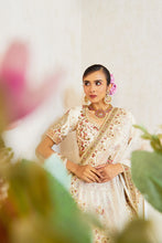 Load image into Gallery viewer, Swaroop - Creamy Dream Raw Silk Zardosi Bridal Lehenga Set
