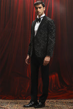 Load image into Gallery viewer, Black Sequin Embellished Velvet Tuxedo
