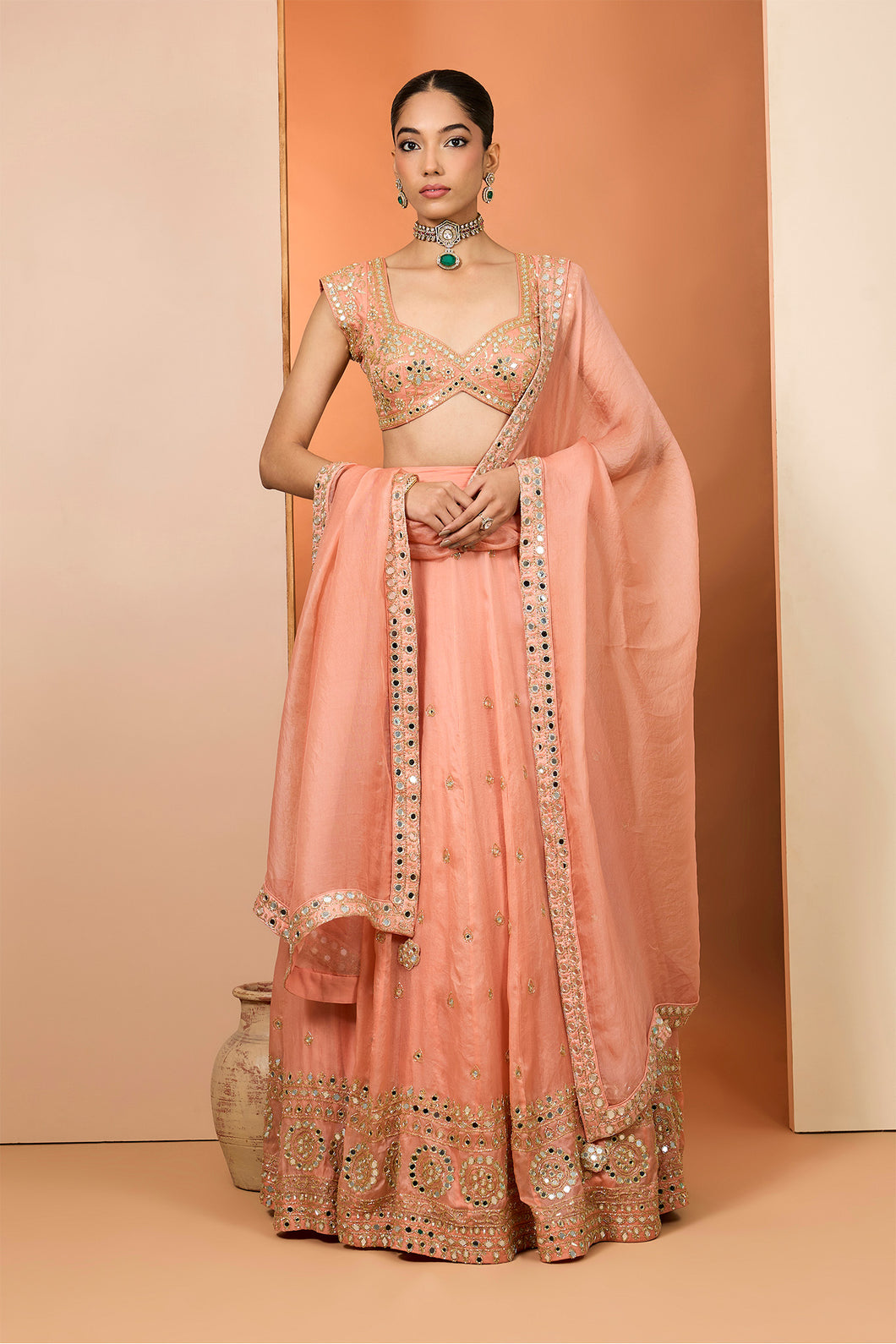 Orange lehenga set