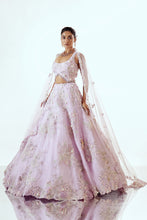 Load image into Gallery viewer, PARAGON H LAVENDER - FLORAL ORGANZA LEHENGA SET
