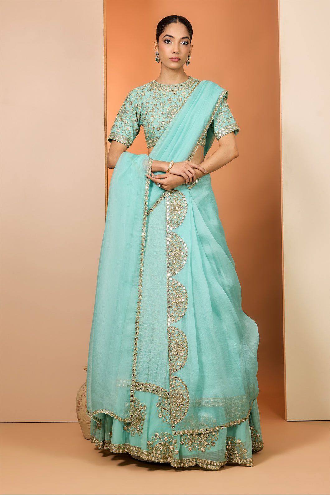 Blue lehenga set