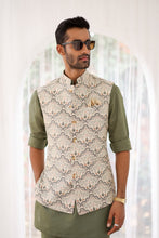Load image into Gallery viewer, Sage Green Paisley Printed Bundi Set
