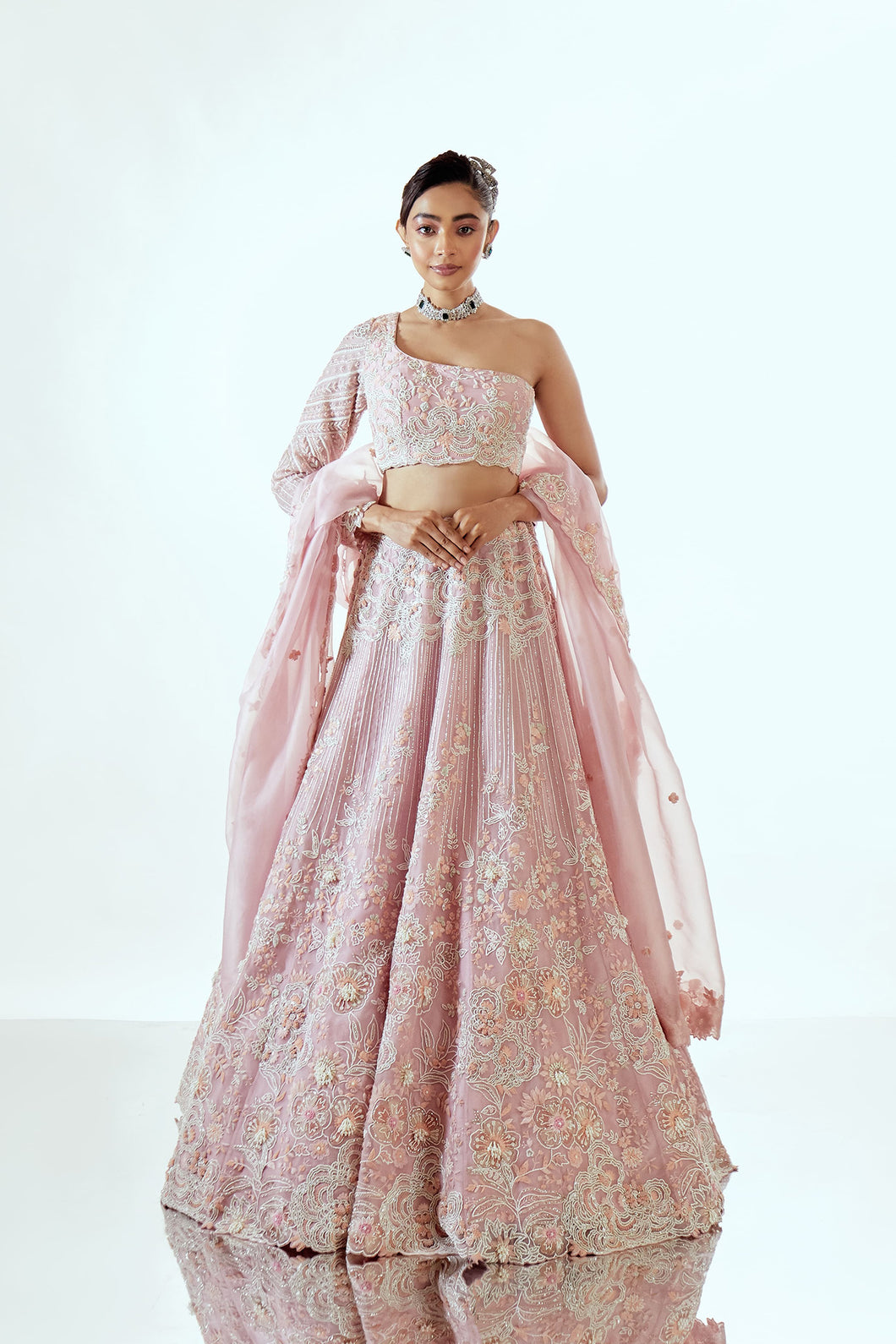PARSE PINK - PARSE ORGANZA LEHENGA SET