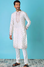 Load image into Gallery viewer, Ivory Extravaganza Ivory Chanderi Silk Kurta with Resham and Zari Embroidery
