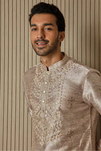 Load image into Gallery viewer, Printed Elegance Jacquard Silk Kurta with Mirror, Sequin, Resham, and Zari Work
