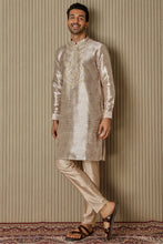 Load image into Gallery viewer, Printed Elegance Jacquard Silk Kurta with Mirror, Sequin, Resham, and Zari Work
