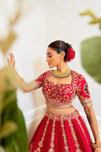 Load image into Gallery viewer, Rangsagar - Majestic Maroon Raw Silk Zardosi Bridal Lehenga Set
