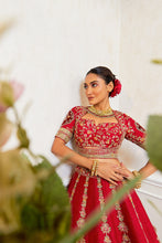 Load image into Gallery viewer, Rangsagar - Majestic Maroon Raw Silk Zardosi Bridal Lehenga Set
