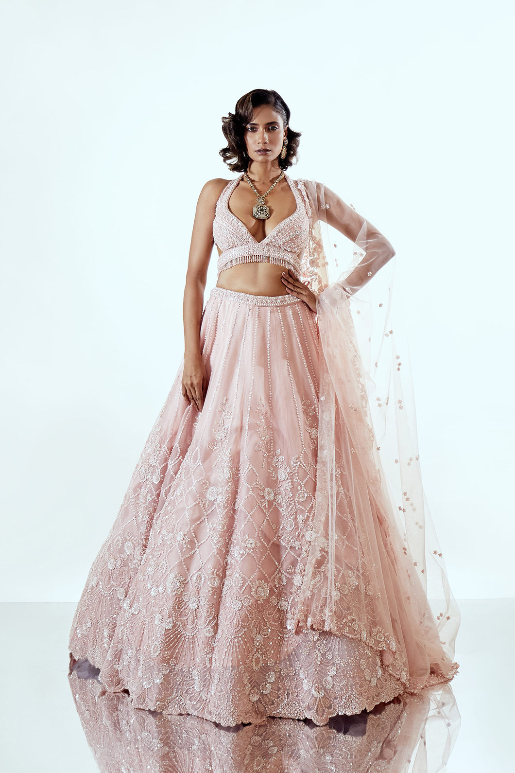 IRIS PINK - IRIS ORGANZA LEHENGA SET
