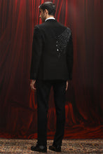 Load image into Gallery viewer, Black velvet Metal Embellished Tuxedo
