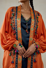 Load image into Gallery viewer, Orange Model Silk Cape With Patola Silk Salwar Set
