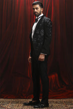 Load image into Gallery viewer, Black Velvet 3d Star Embroidered Tuxedo

