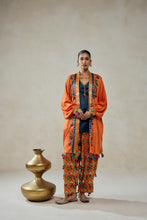 Load image into Gallery viewer, Orange Model Silk Cape With Patola Silk Salwar Set
