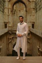 Load image into Gallery viewer, Grey Silver Embroidered Sherwani Set
