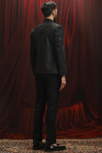 Load image into Gallery viewer, Black Sequin Embellished Velvet Blazer

