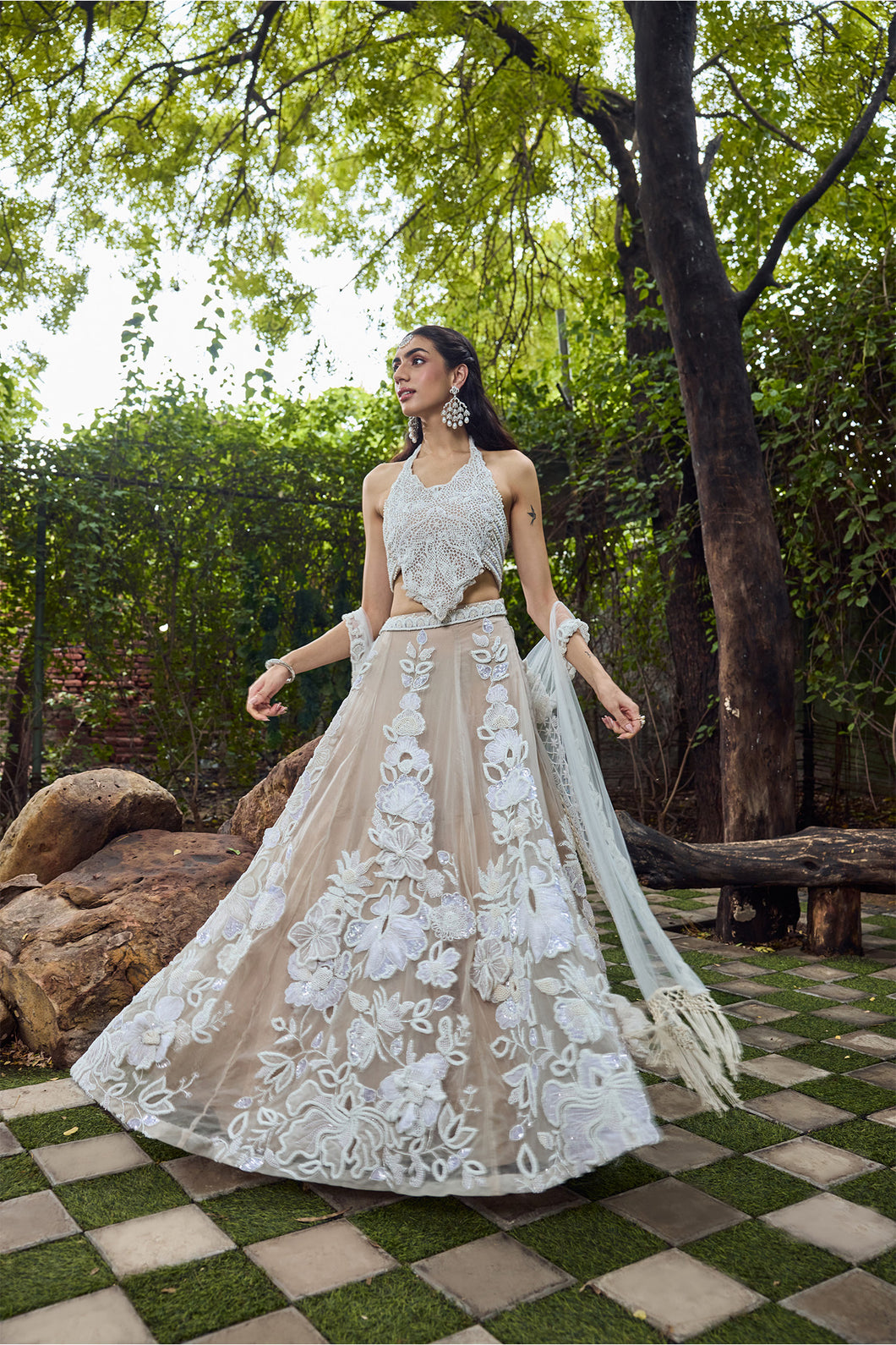 Jasmine - Three dimensional Flower Lehenga