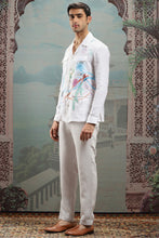 Load image into Gallery viewer, White Abstract Hand-Painted Cotton Shacket
