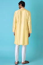 Load image into Gallery viewer, Yellow Charm Mirror Chanderi Silk Kurta
