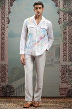 Load image into Gallery viewer, White Abstract Hand-Painted Cotton Shacket
