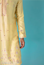 Load image into Gallery viewer, Yellow Charm Mirror Chanderi Silk Kurta
