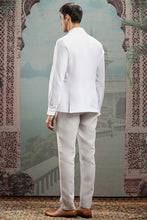 Load image into Gallery viewer, White Abstract Hand-Painted Cotton Shacket
