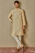 Load image into Gallery viewer, Golden Splendor Jaquard Silk Kurta with Mirror Work
