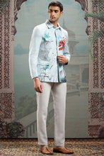Load image into Gallery viewer, Light Blue Hand-Painted Cotton Shacket
