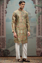 Load image into Gallery viewer, Multicolor Floral Printed Silk Kurta with Embellishments
