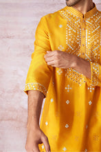 Load image into Gallery viewer, Mustard Mirror Work Marvel Kurta

